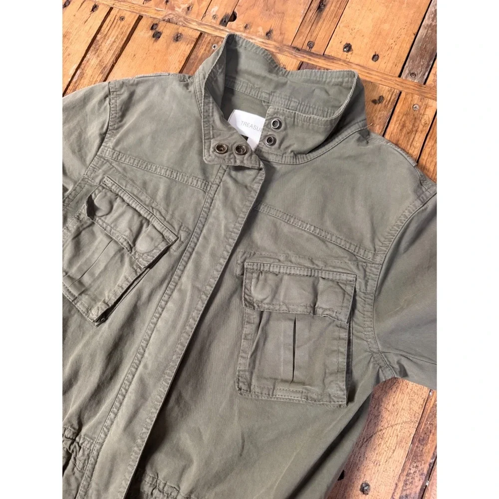 Utility Field Jacket Womens XS Olive Green Military Gorpcore Safari Workwear